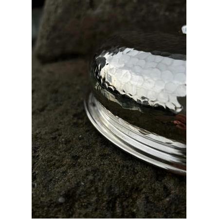 %100 EL İŞÇİLĞİ, BAKIR ÜZERİ GÜMÜŞ KAPLAMA HAMAM TASI (370G)